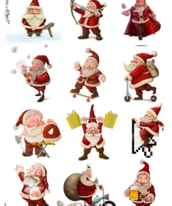 Hârtie de orez - Funny Santa - A4