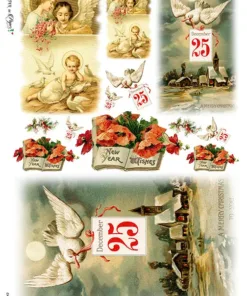 Hârtie de orez - Merry Christmas – A4