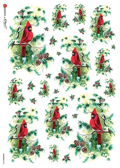 Hârtie de orez - Red Cardinal - A4 1 Hârtie de orez - Red Cardinal - A4