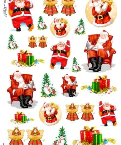 Hârtie de orez - Santa and Angels - A4