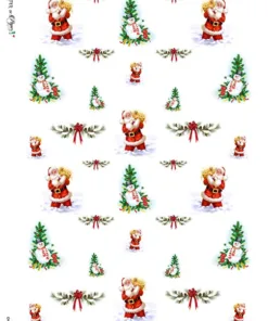 Hârtie de orez - Santa and Snowman - A4