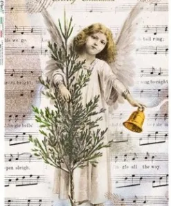 Hârtie de orez - Vintage Christmas card - A5