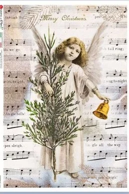 Hârtie de orez - Vintage Christmas card - A5 1 Hârtie de orez - Vintage Christmas card - A5