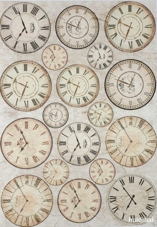 Hârtie de orez - Vintage Clock - 32x45 cm 1