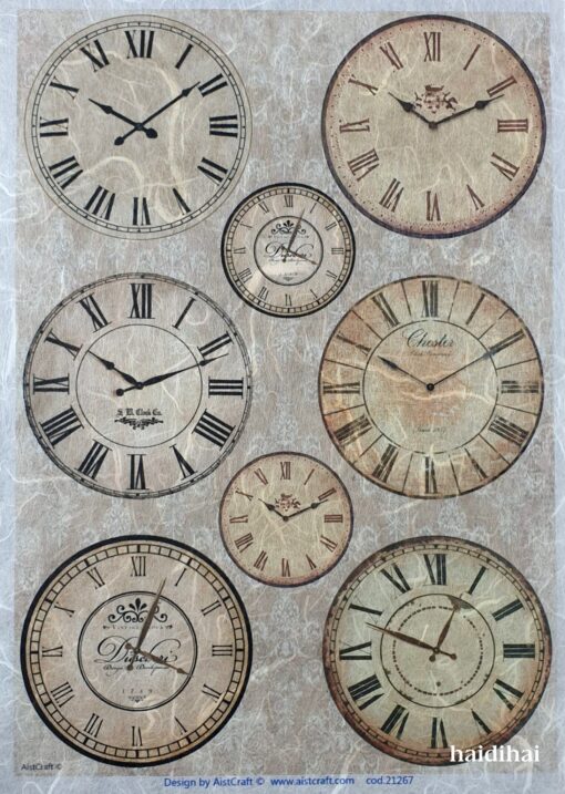 Hârtie de orez - Vintage Clock - A4 1