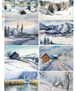 Hârtie de orez - Winter Views Scene - A4