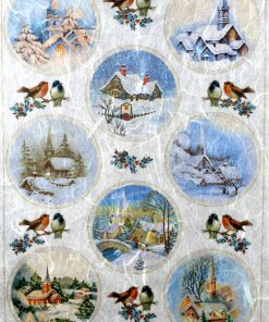 Hârtie de orez - Winter scene - A4