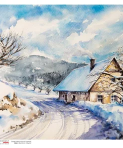 Hârtie de orez - Winter view - A5