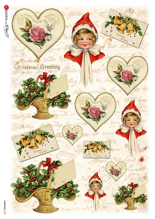 Hârtie de orez – Christmas Greeting – A4 1 Hârtie de orez – Christmas Greeting – A4