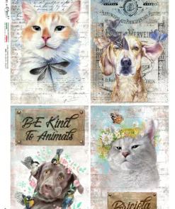 Hârtie de orez – Dogs and Cats - A4