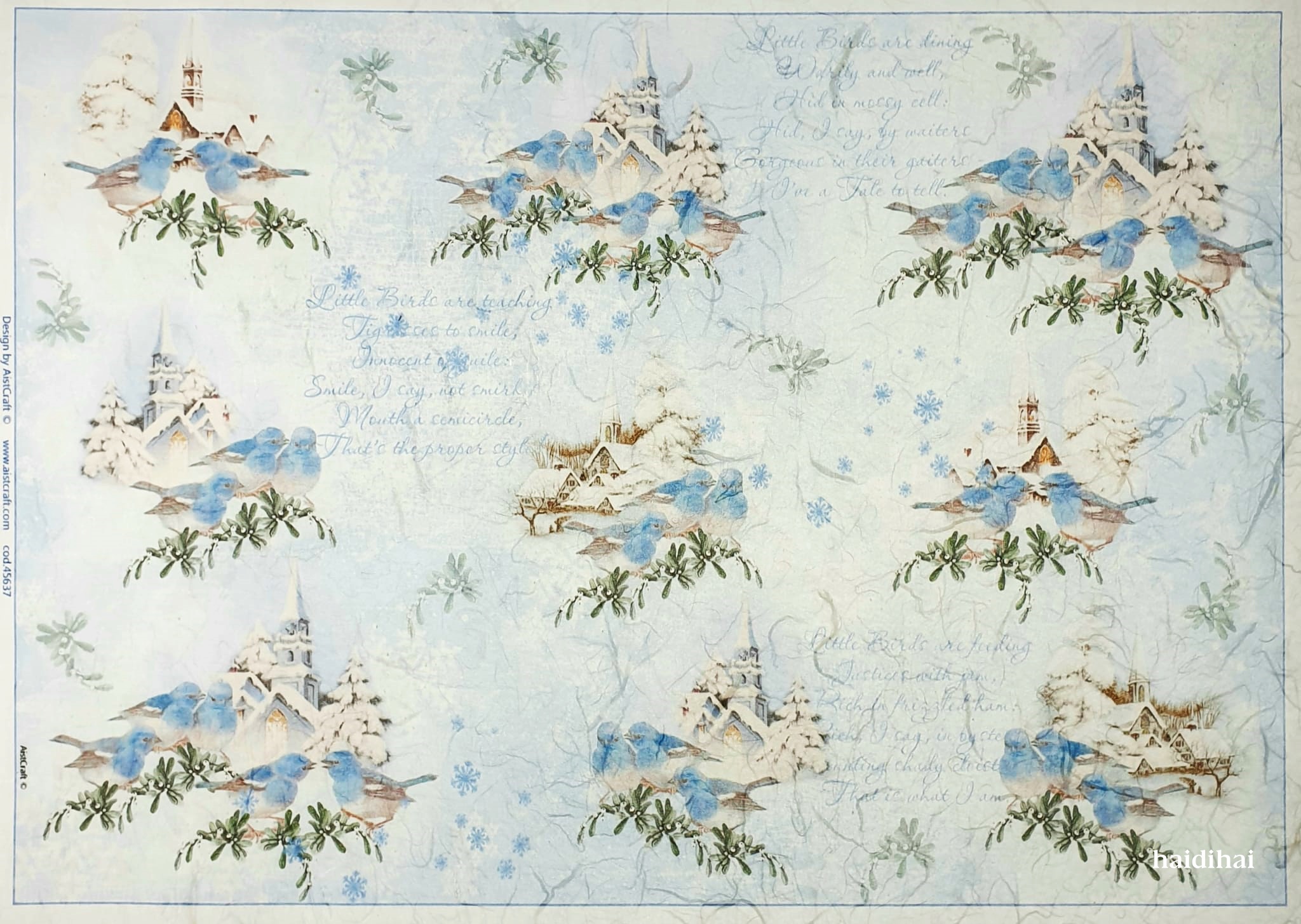 Hârtie de orez – Little birds - 32x45 cm 1 Hârtie de orez – Little birds - 32x45 cm