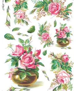 Hârtie de orez – Pink Roses – A4