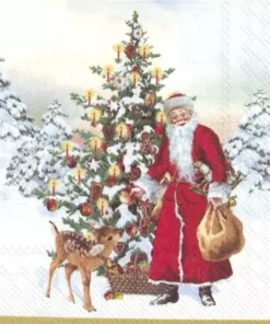 Șervețel - Annual Christmas Santa - 25x25 cm