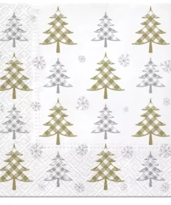 Șervețel - Christmas Tree Check - 33x33 cm