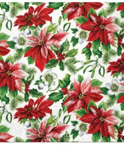 Șervețel - Glory Poinsettia – 33×33 cm