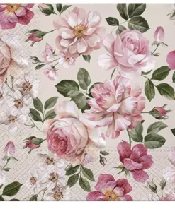Șervețel - Roses Glory cream - 33x33 cm