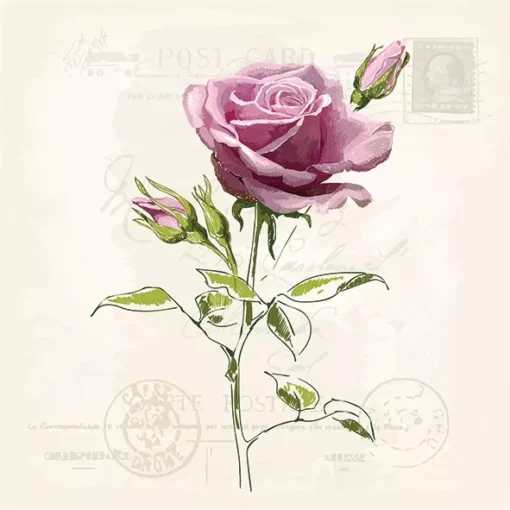 Șervețel - Vintage Rose - 33x33 cm 1