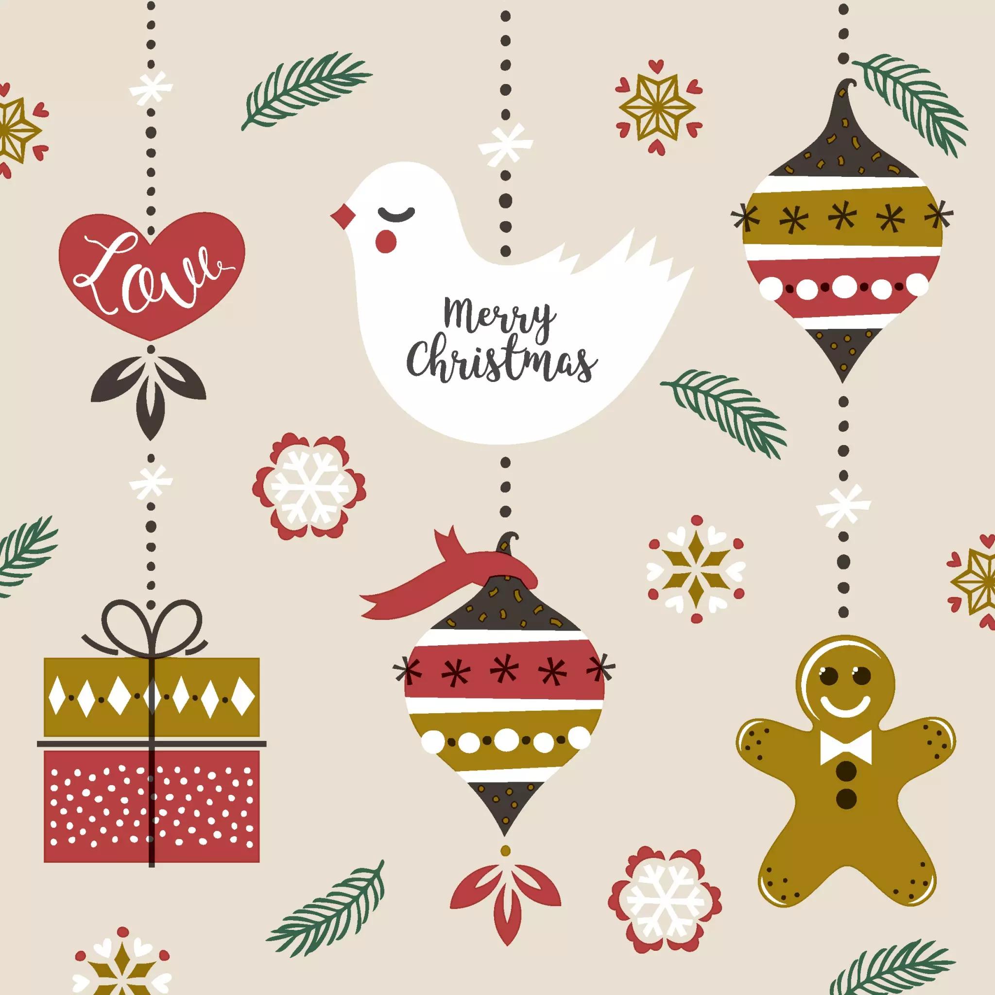 Șervețel - Xmas Hangings - 33x33 cm 1 Șervețel - Xmas Hangings - 33x33 cm