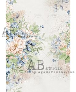 Hârtie de orez - Blue and Pink - A4