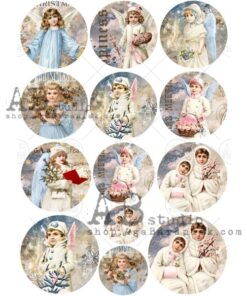 Hârtie de orez - Christmas Angels 2 - A4
