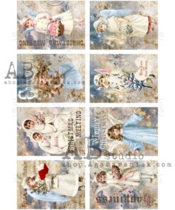 Hârtie de orez - Christmas Angels - A4