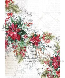 Hârtie de orez - Christmas Flower - A4