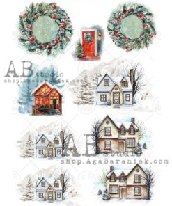 Hârtie de orez - Christmas Landscape 3 - A4