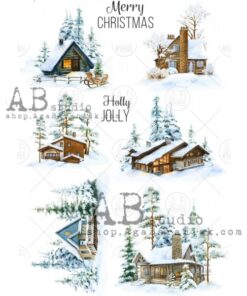 Hârtie de orez - Christmas Landscape 6 - A4