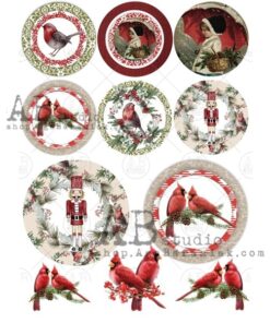 Hârtie de orez - Christmas Medallions - A4