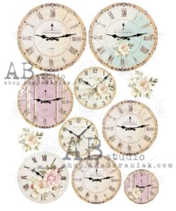 Hârtie de orez - Pastel Watches 2 - A4