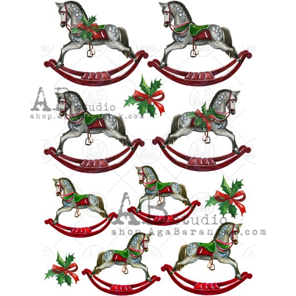 Hârtie de orez - Rocking Horse - A4 1 Hârtie de orez - Rocking Horse - A4