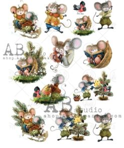 Hârtie de orez - The Mouse Family - A4