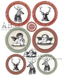 Hârtie de orez - Winter Medallions - A4
