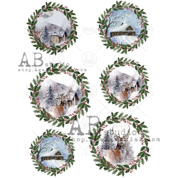 Hârtie de orez - Winter Scenes - A4 1 Hârtie de orez - Winter Scenes - A4