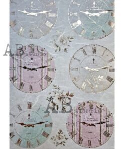 Hârtie de orez aurită - Pastel Watches 1056 - A4