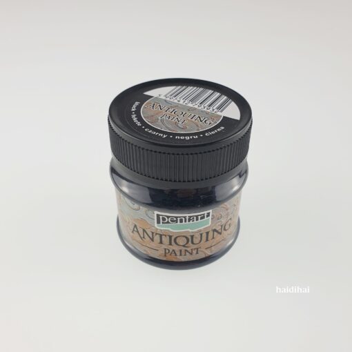 Vopsea antique – black – 50 ml – Pentart 1