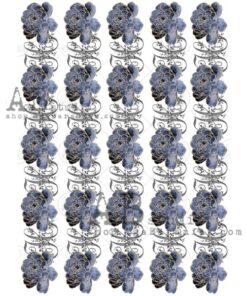 Hârtie de orez - Blue Flowers - A4