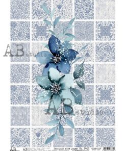 Hârtie de orez - Blue Mix - A3