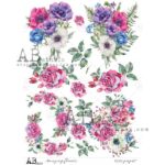 Hârtie de orez -Bouquets of Flowers - A4