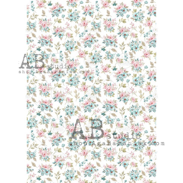 Hârtie de orez - Flowers Wallpaper - A4 1 Hârtie de orez - Flowers Wallpaper - A4