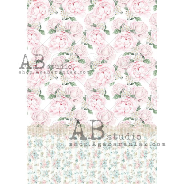 Hârtie de orez - Grandeur Rose - A4 1 Hârtie de orez - Grandeur Rose - A4
