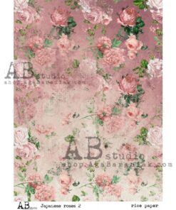 Hârtie de orez - Japanese Roses 2 - A4