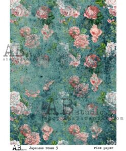 Hârtie de orez - Japanese Roses 3 - A4