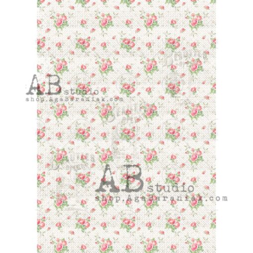 Hârtie de orez - Little Flowers roses - A4 1