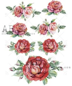 Hârtie de orez - Red Roses - A4