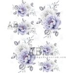 Hârtie de orez - Shabby Blue Flower - A4