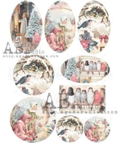 Hârtie de orez - Shabby Christmas - A4