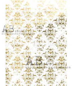 Hârtie de orez aurită - Gold Damask 2 - A4