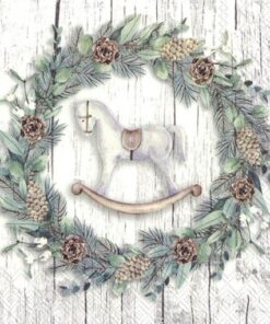 Șervețel – White XMas Wreath – 25×25 cm