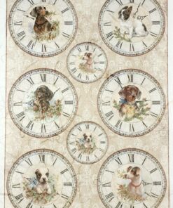 Hârtie de orez - Medallions with Dogs - A4